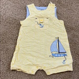 Little Me nautical print romper boy